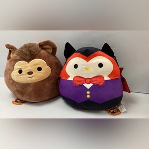 NWT 1- Squishmallow 12" Flip Quill Vampire Owl & Wade Werewolf New